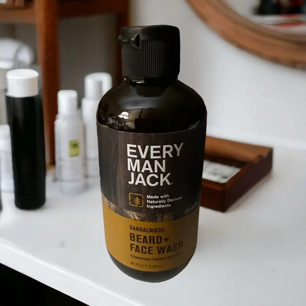 Every Man Jack Beard + Face Wash - Sandalwood Fragrance, 6.7 oz, 2 Pack